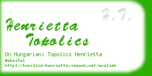 henrietta topolics business card